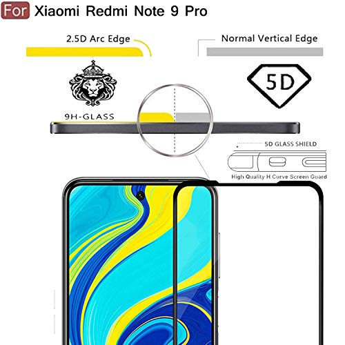 CELLBUZZ® Full Edge To Edge For Xiaomi Note 9 Pro/Note 9 Pro Max Tempered Glass Full Glue Screen Protector With Full Ins