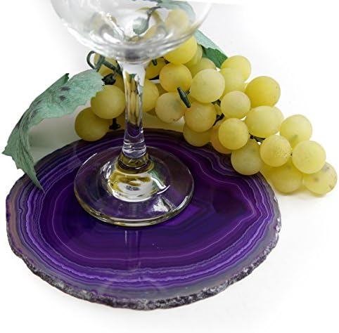 Genuine Brazilian Agate Slice. Includes Agate Authentication Card. PURPLE (5"-6")