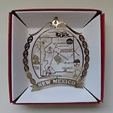 New Mexico Brass Christmas Ornament Souvenir by Nations Treasures