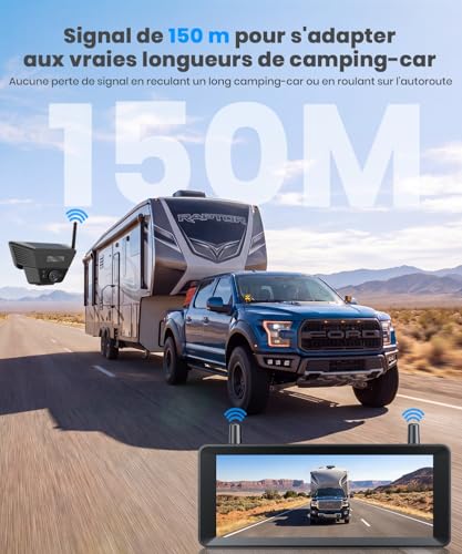 AUTO-VOX 【Wireless Solar Backup Camera】1 min installation, includes special storage bag for car rear view camera, suitable for truck, trailer, van, camper, 7.2 inch and