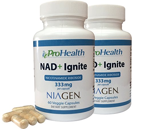 NAD+ Ignite NIAGEN 2-pack by ProHealth - 333 mg Nicotinamide Riboside (60 veggie capsules, 333 mg per capsule) (2-bottles)