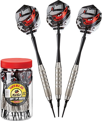Fat Cat Darts in a Jar: Soft Tip Darts with Storage/Travel Container, 17 Grams (Pack of 21)