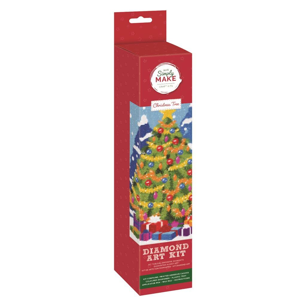 Simply Make Christmas Diamond Art Kit - Christmas Tree Diamond Painting Kits for Adults, Picture Canvas with Accessories, For Home Decor or Wall Hang Accessory, Gem Tool Included - Art & Craft Kit — image 1