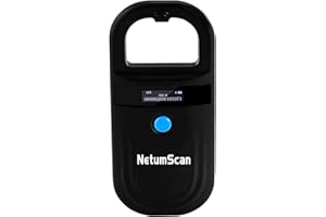NetumScan Upgraded Pet Microchip Reader Scanner, 256 Data Storage Animal Tag Scanner Rechargeable Handheld Pet Chip ID Scanner with Stable OLED Display for ISO 11784/11785,FDX-B and ID64 RFID EMID