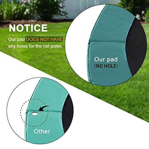 Exacme Trampoline Replacement Safety Spring Cover Round Frame Pad without Holes(Green, 15 Foot) - Thumbnail 6