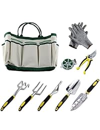 Tijeras de podar para jardín, resistentes, con cuchillas de acero de titanio, herramientas de jardinería de mano, tijeras de podar, Verde