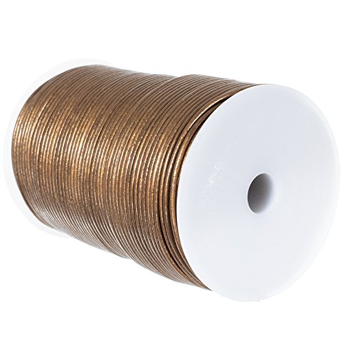 Craft County 2MM Round Leather Cord - 5, 10, 25 or 50 Yards or 328 feet - Various Colors