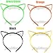 AngelaKerry 12pcs Mix Color Cat Ear Plastic Headbands Hairbands Bow for Girl's Fashion Party DIY