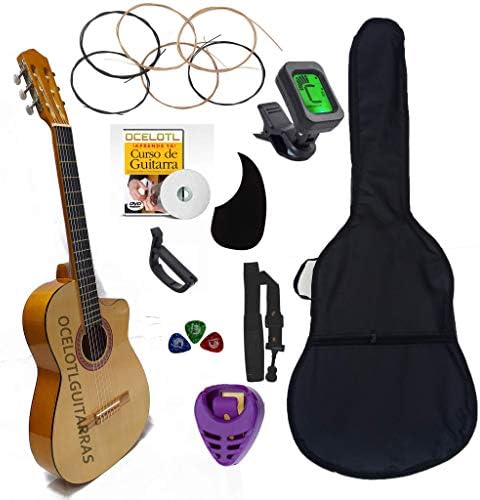 Amazon.com: Ocelotl Guitarras acústicas Starter Pack completo tipo clásico  (marrón claro): Musical Instruments
