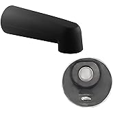 SENTO Black Metal Bathroom Tub Spout Without Diverter, Heavy Duty, 7 Inches 1/2'' IPS Inside Thread, Matte Black