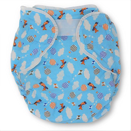 Rearz - Omutsu Bulky Fitted Nighttime Cloth Diaper (Blue - Airplanes) (Large/X-Large) (Best Nighttime Cloth Diaper)