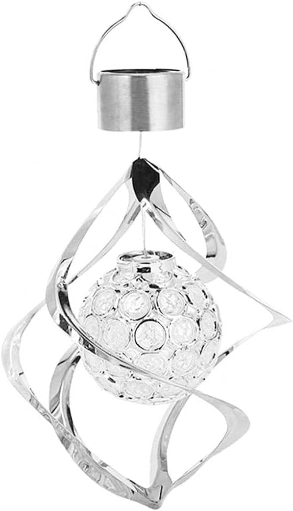 GFYWZ Wind Spinner Light Solar Garden Hanging Wind Chime Spiral Lamp Colour Changing LED Style1,for Garden Decoration