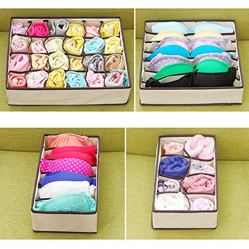 Foldable Underwear Storage Organizer for Bra Sock, Underwear Sock Drawer Closet Organizer, 4 Set - Thumbnail 4