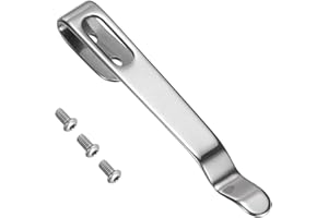 HARFINGTON Deep Carry Pocket Clip 2.01"(51mm) Length 420 Stainless Steel Blackening Universal Folding Knife Pocket Back Clip 