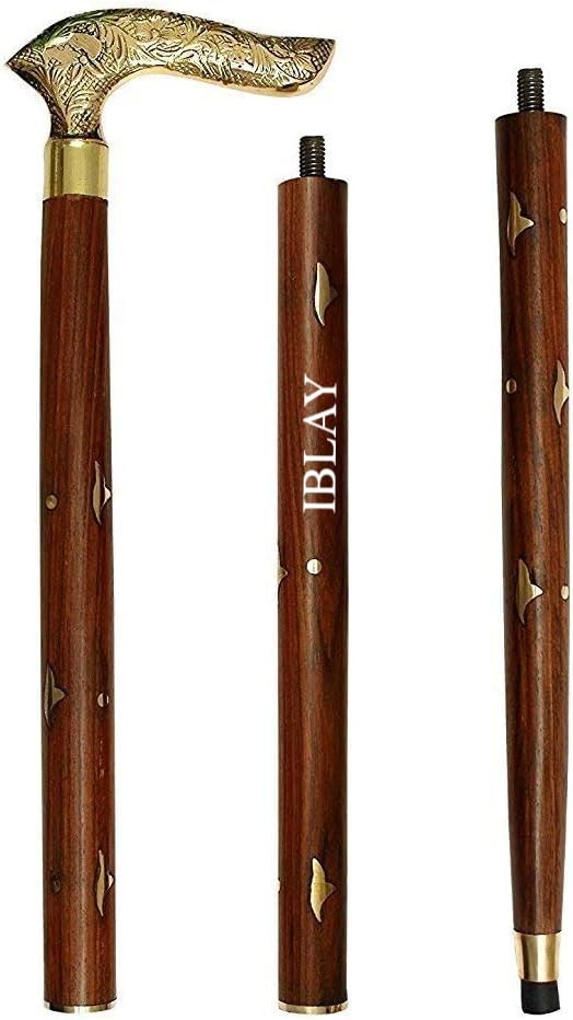 Photo 1 of Indian Glance Lyptus Wood Folding Walking Stick - Walking Canes for Men Women Seniors Elderly Unique Gifts (d1)