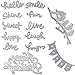 Dies Cut Metal for DIY Scrapbooking Photo Album Words Happy Birthday Birds Party Flag Words Love Hope Smile Hello Happy Love Decorative Embossing DIY Paper Cards Making (Set 10) (CDS12)