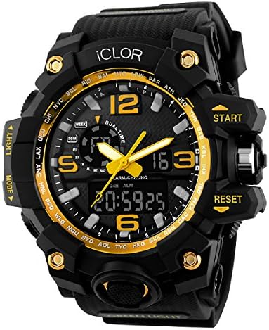 Swag Collection i-Shock X-Large Multi-Functional Water Proof Digital Sport Watch LED light 24k (gold)