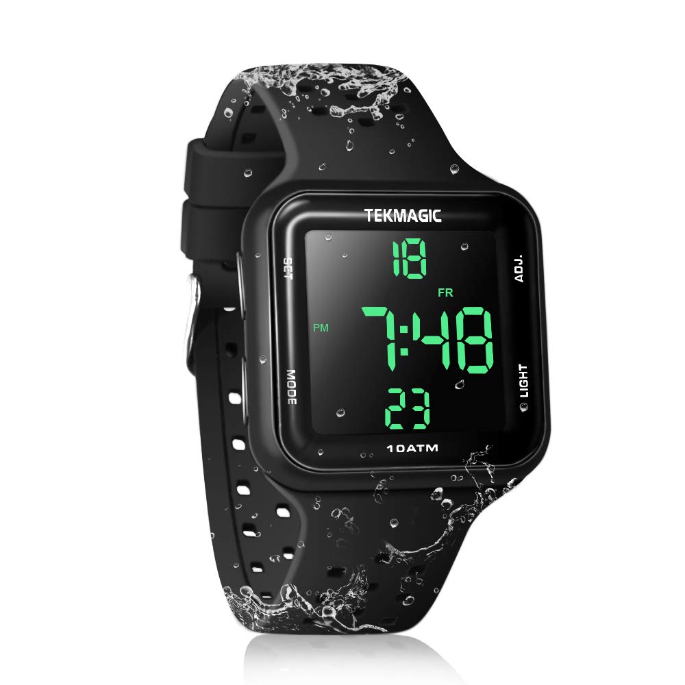 BANGLIN Submersible Digital Watch 10 ATM Water Resistant with Stopwatch, Alarm Clock Functions, Dual Time Display, 12/24 Hour Format