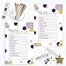 Purple and Gold Baby Shower Games - Word Scramble Game for Girls or Boys - Fun Gender Reveal Activity with Prizes - Prince or Princess Theme - 25 Pack, Royal Mermaid Design