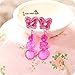 Clip-on Earrings for Kids,4pc Girl Clip-on Earrings Ear Clip Drop Earrings for Pretend Play Princess Girl Party Favor Birthday Gift Heart- Butterfly - Shaped Clip-on Earrings Value Set