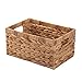Basket Box Woven Natural Water hyacinth Rectangular with Handle,Kingwillow.(Small)