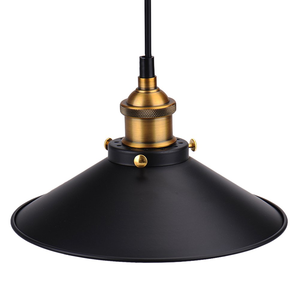 Esoes Pendant Light - Vintage Industrial Chandelier Cage Retro Ceiling Lamp Metal Lampshade for E27 Base, Black (Bulb Exclud)