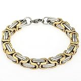 Trendsmax 8mm Mens Chian Byzantine Box Stainless Steel Bracelet Gold Silver Tone 7-11inch
