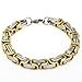 Trendsmax Mens Bracelet and Necklace Stainless Steel Byzantine Chain Link Gold Silver Tone with Gift Bag 7-11Inch