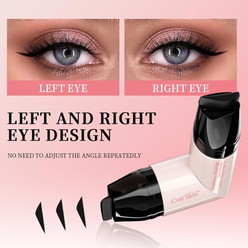Eyeliner Stamp Set of 2 Foldable Gel Eyeliner Stamp for Perfect Wings Waterproof and Smudge Resistant (Black + Brown)