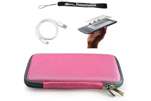 EBIGVALUE Pink Durable Nylon Cover Portfolio Case with Mesh Pocket for Amazon Kindle Wireless Reading Device, Wi Fi, 6 inch Display 3rd Generation and Anti Glare Screen Protector and White Data Sync Cable