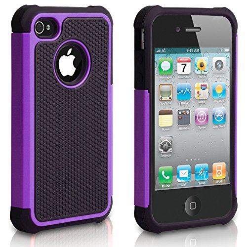 iPhone 4S Case, iPhone 4 Case, CHTech Fashion Shockproof Durable Hybrid Dual Layer Armor Defender Protective Case Cover for Apple iPhone 4S/4 (Purple) iPhone 4S Case, iPhone 4 Case, CHTech Fashion Shockproof Durable Hybrid Dual Layer Armor Defender Protective Case Cover for Apple iPhone 4S/4 (Purple)