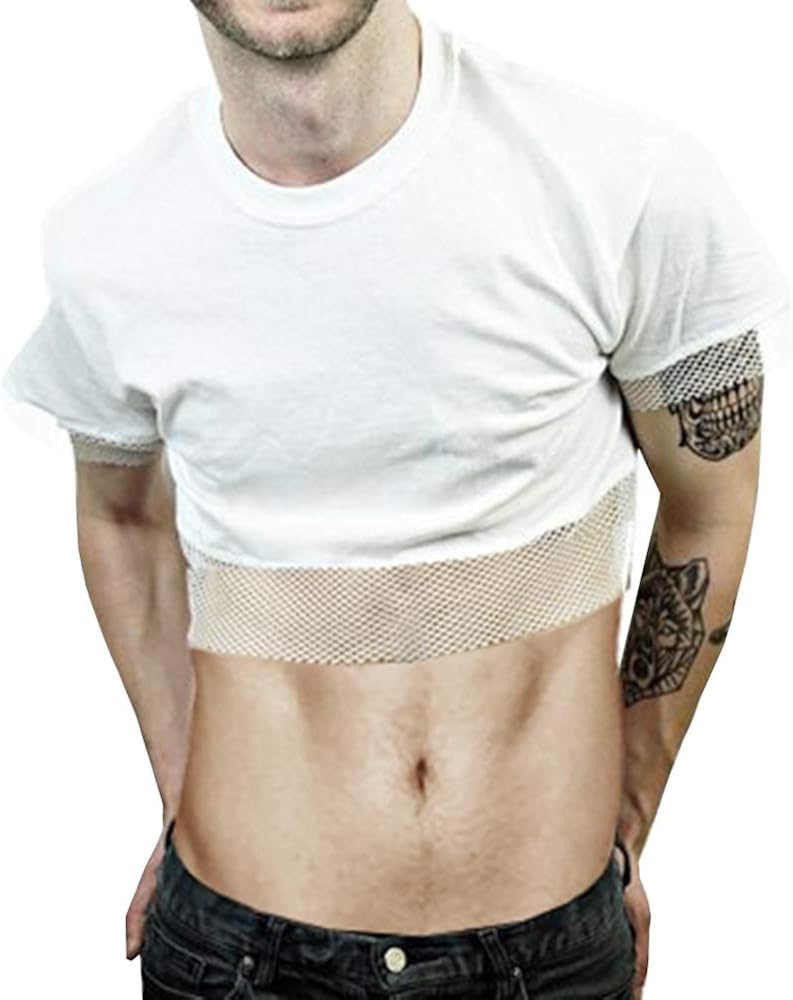 Karlywindow Men's Cropped Tank Top Solid Basic Sleeveless Crop Tops Shirts Amazon.ca Clothing