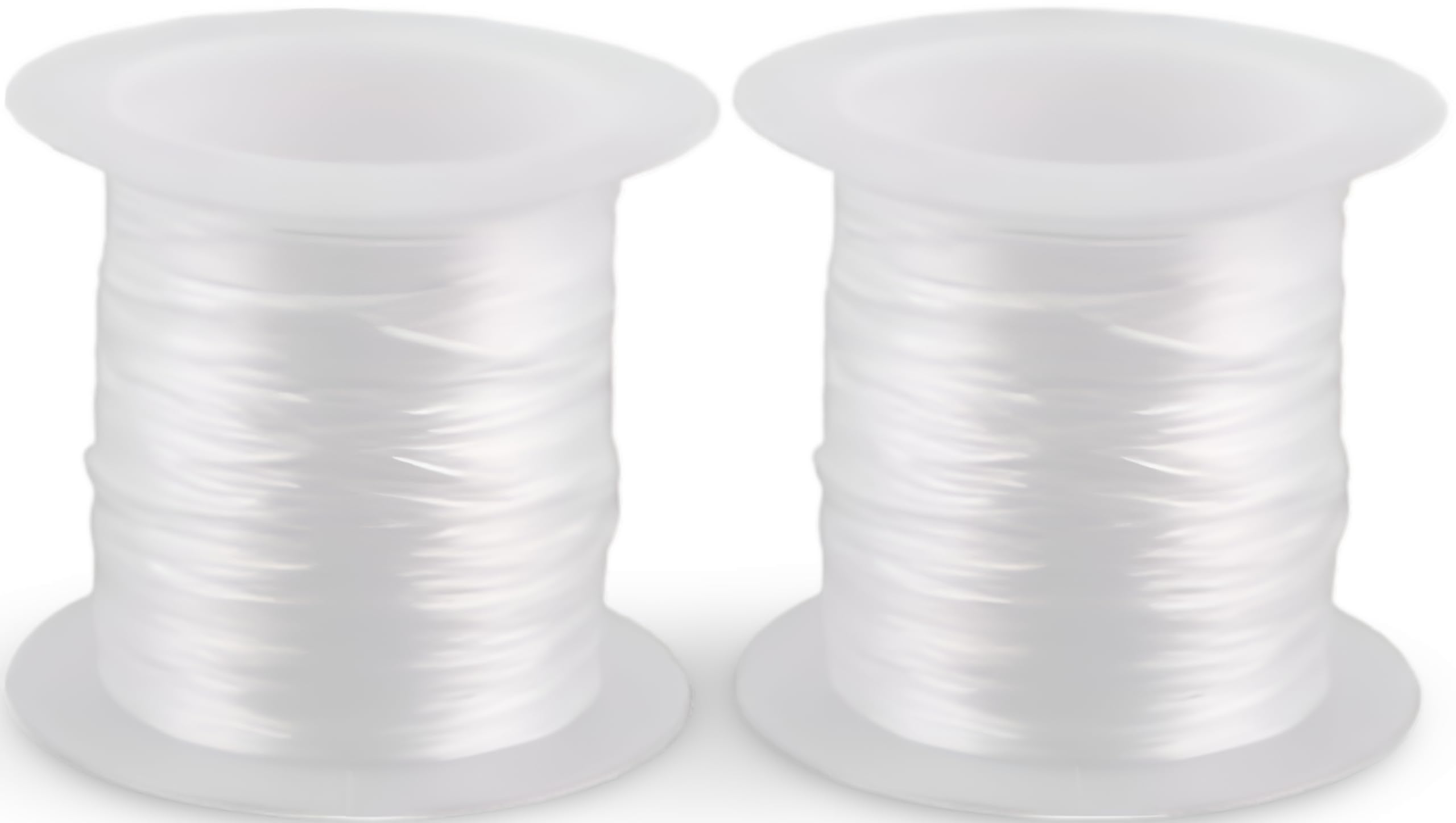 Handicraft Emporium White Flat Elastic String | Elastic Beading Thread, for Stretch Bracelet Making | 0.8mm, about 10m a roll (2 Reels)