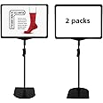 SONFILY Sign Holder Stand,Sign Stand for Display,Adjustable Sign Holders For Table Top,Table Sign Holders 8.5 x 11,2 Packs,(Black, 39''height 2pcs)