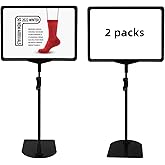 SONFILY Sign Holder Stand,Sign Stand for Display,Adjustable Sign Holders For Table Top,Table Sign Holders 8.5 x 11,2 Packs,(Black, 39''height 2pcs)