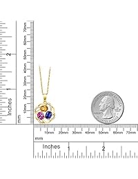 Construye tu propio colgante   Colgante personalizado de 3 piedras natales con flor floral en plata de ley 925 bañada en amarillo