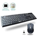 UHURU Wireless Keyboard and Mouse 2.4GHz Compact Slim with Full Size Keyboard Mouse Combo for Windows 10 / 8 / 7 / Vista / XP, Notebook, Laptop, Smart TV