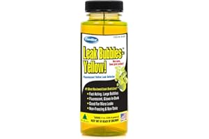ComStar Leak Bubbles Yellow HVAC & Gas Detector, Fastest-Acting Leak Detector in Today's Market - Safe, Non-Corrosive, Long-Lasting Bubbles & Detects Micro Leaks, Made in USA, 8 Ounces (90-203)