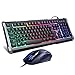 BAKTH Rainbow LED Backlit Mechanical Feeling Gaming Keyboard and Mouse Combo, USB Wired Keyboard and Mouse with 4000 DPI for Game or Office primary