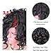 Short Lace Front Wigs L Part Bob for Women Synthetic Wavy Curly Black Color
