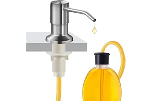 NVMTUUO Soap Dispenser for Kitchen Sink and Extension Tube Kit, Stainless Steel SoapDispenser with 47 Inches Tube Connects Directly to Soap Bottle, Hand and Dish Soap Dispenser Pump （Brushed Nickel）