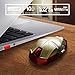 Cool Wireless Mouse Iron Man Black Panther Star Lord Ant Man Tree Man Gaming Mice with USB Unifying Receiver 1200 DPI for PC and Laptops (Iron Man Gold)thumb 3