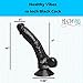 Healthy Vibes Huge Black 10'' Thick Realistic Dildo with Balls - Lifelike Dong with Suction Cup - Oversized Body Safe Penis Shaped Sex Toy