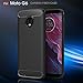 Moto G6 Case with HD Screen Protector, Ucc Frosted Shield Luxury Slim TPU Bumper Cover Carbon Fiber Design and Anti-Scratch and Non-Slip Case Cover for Moto G6 (Black)