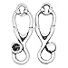 Housweety 60 PCs Charm Pendants Medical Doctor Stethoscope Silver Tone 23mmx8mm
