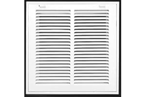 HVAC Premium 12" X 12" Steel Return Air Filter Grille for 1" Filter - Removable Face/Door - HVAC Duct Cover - Flat Stamped Face - White [Outer Dimensions: 14 5/8" X 14 5/8"]