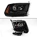 AKKON - For 2013-2018 RAM 1500 2500 3500 Black LED Projector Headlights Left+Right Pair Set