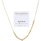 craftsmanscore Morse Code Necklace,Morse Code Necklaces for Women,18K Simple Gold Necklace,Gift for Her Wife Sister Mother Girlfirend