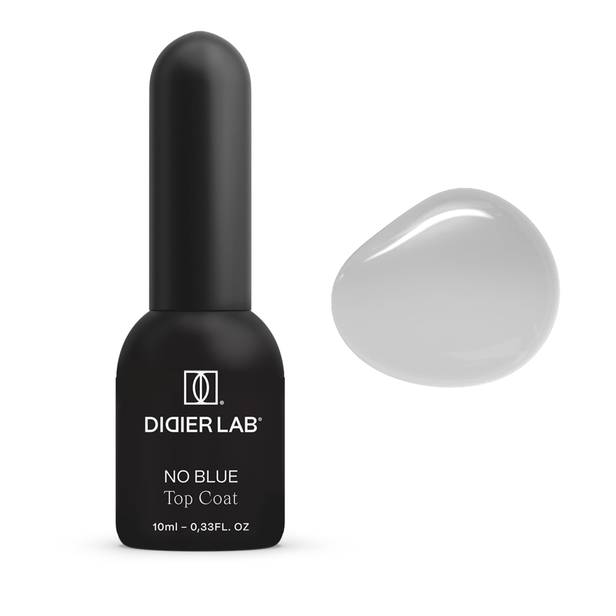DIDIER LAB Premium Top Coat No Blue – Clear No Wipe Top Coat Gel Polish for Dark Colours - HEMA and TPO Free - Long-Lasting Glossy Finish - Scratch and Chip Resistant - No Blue Tint UV LED 10 ml