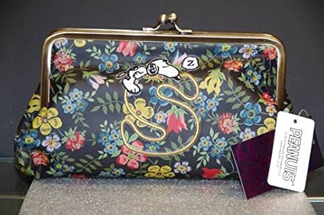 Amazon Co Jp Liberty リバティ Snoopy スヌーピー コラボ イニシャル がま口ポーチ S Sleep 服 ファッション小物